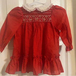 Vintage Polly Flinders Smocked Dress